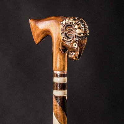 Ram Walking Cane Hand Carved - Art