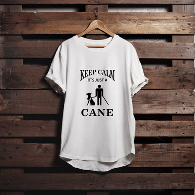 T-Shirt "Keep Calm It`s Just A Cane" White for Men