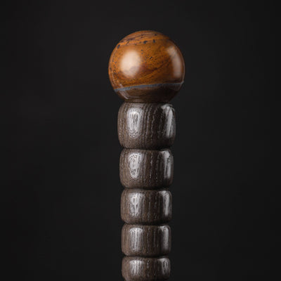 Tiger Iron Stone Knob Walking Cane - ONE OF A KIND