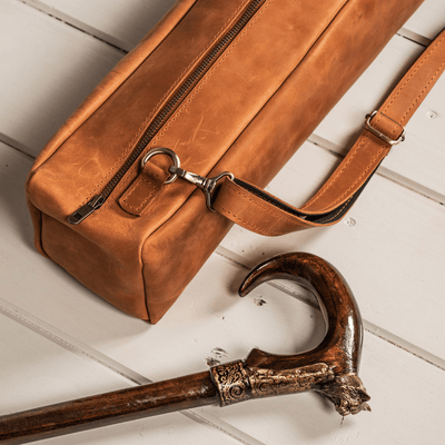 Travel Bag for Walking Stick Storage, Walking Cane Case Leather