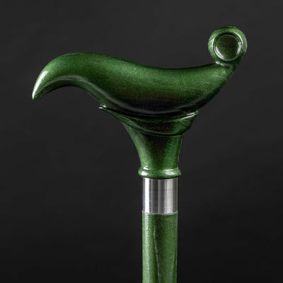 Unisex Green Derby Handle Walking Stick Topaz Walking Cane
