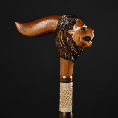 Unusual Walking Canes Carved Wooden Lion Walking Stick Cane With Lion Head