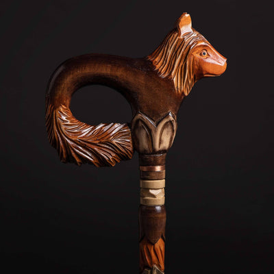 Walking Cane Animal Head Fox Head Walking Stick