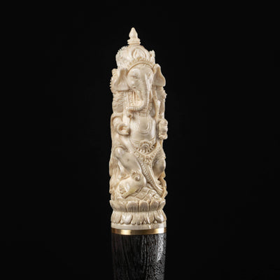 Walking Cane Handle Deer Bone, Ancient Elephant Exquisite Cane - Limited Collection