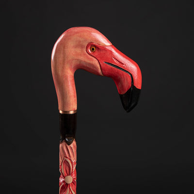 Wood Carved Walking Sticks For Women, Flamingo Walking Cane