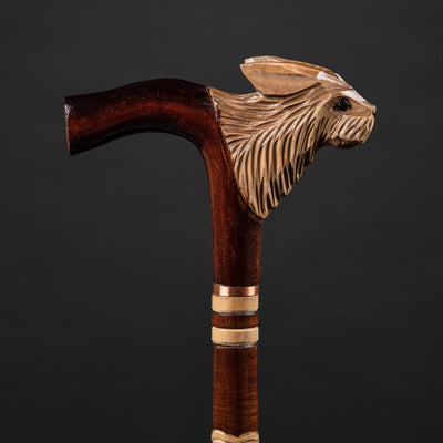 Wooden Carved Animal Walking Cane - Rabbit Walking Stick