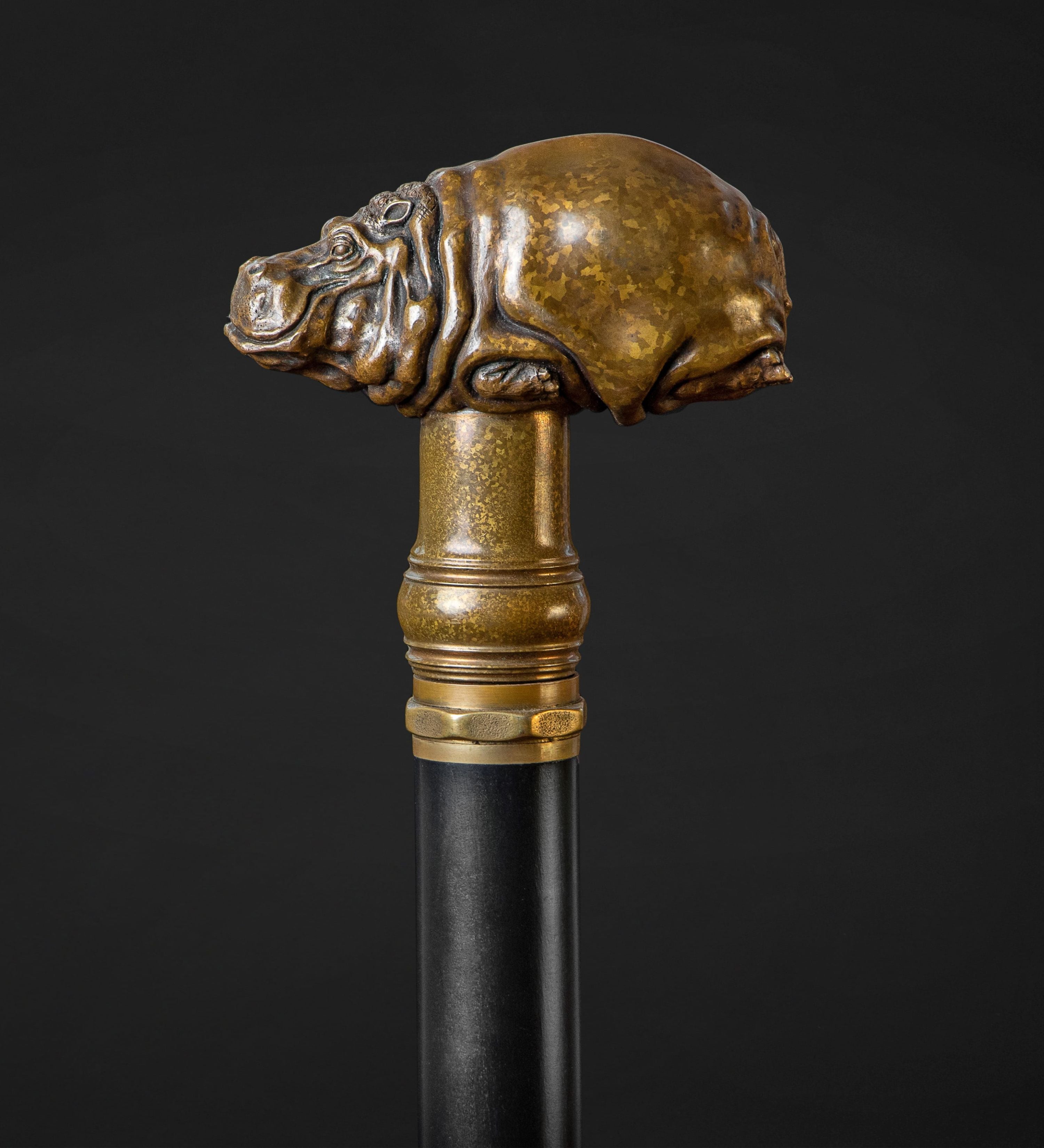 Hippopotamus Walking Cane Artistic Design, Antique Sword Walking Stick