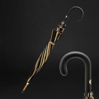 English Gentlemans Walking Umbrella With Wooden Handle - ART WALKING STICKS