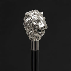 Vintage Lion Head Handle Walking Stick, Designer Walking Canes