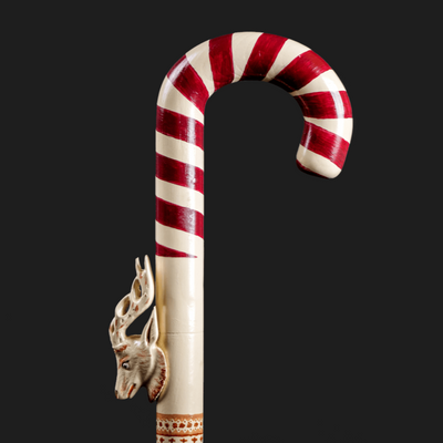 Christmas Candy Cane Wood Walking Cane