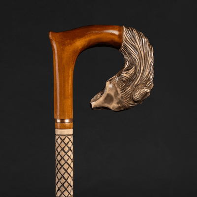 Wolf walking cane
