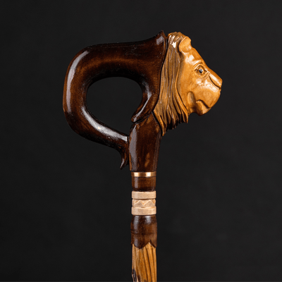 Antique Lion Head Walking Cane