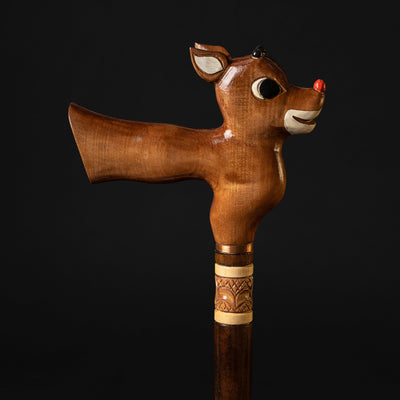 Christmas Wooden Deer Walking Cane