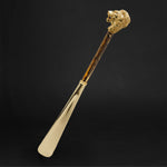 Fashionable Lion Shoehorn Long Handle, Pearly Brown Shaft, Handmade - ART WALKING STICKS