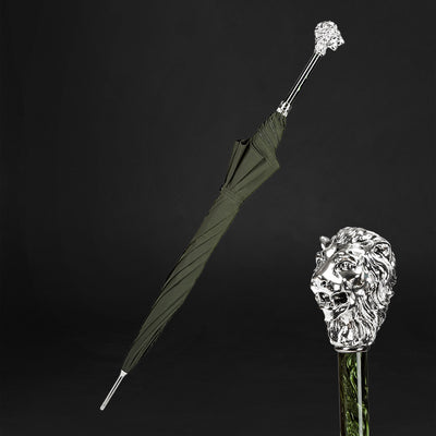 Silver Lion Handle Umbrella