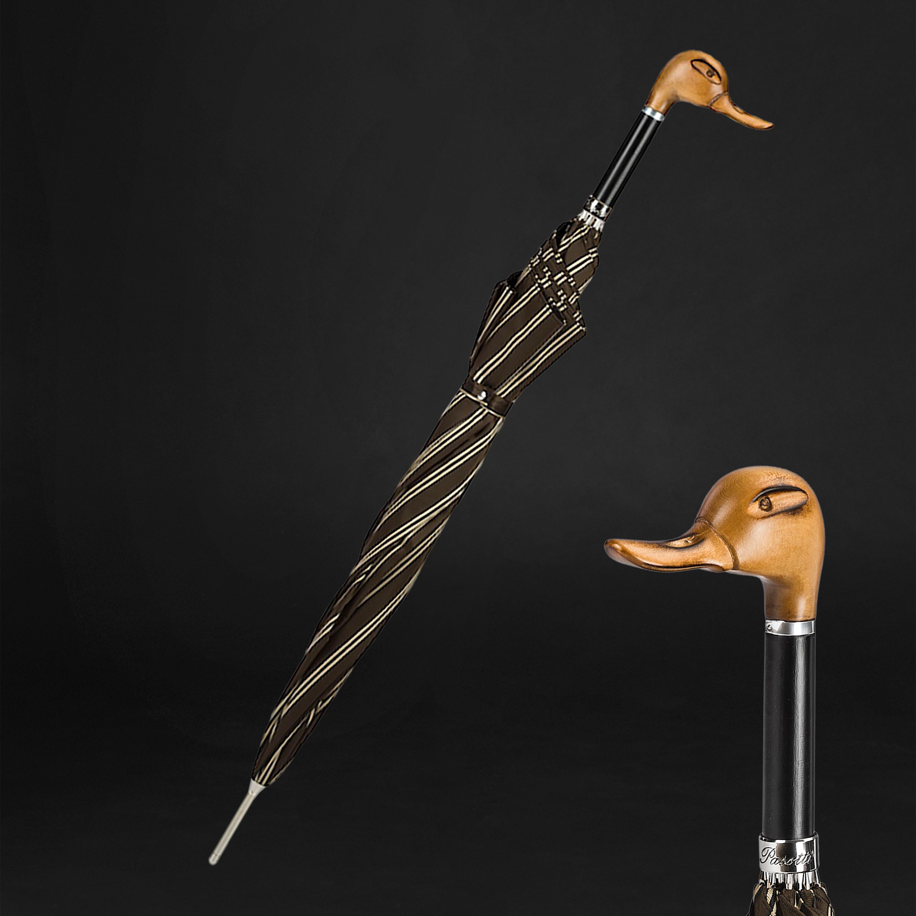 Vintage Duck Head Umbrella, Hand Carved Duck Umbrella
